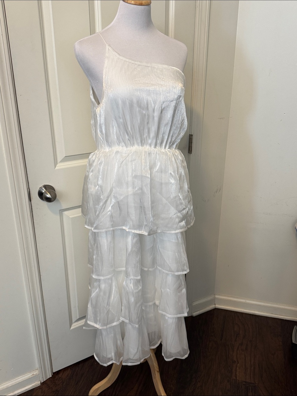 Lulu's White Tiered Ruffle Maxi Dress - Picture 3 of 12